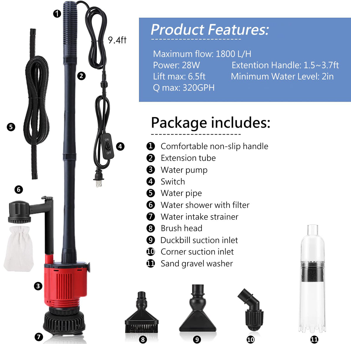 Aquarium Gravel Cleaner Siphon Kit T56321