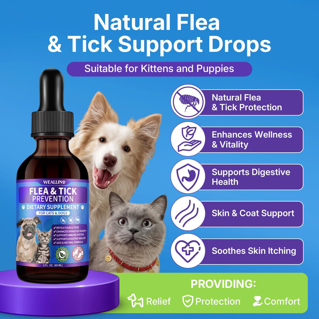 Oral Flea & Tick Support Drops for Dogs & Cats 60ml P43671