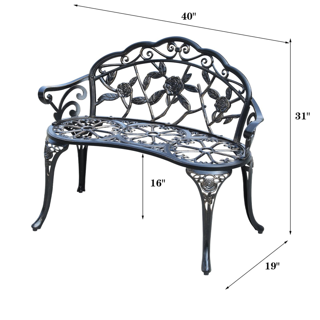 Cast Aluminium Outdoor Bench E651