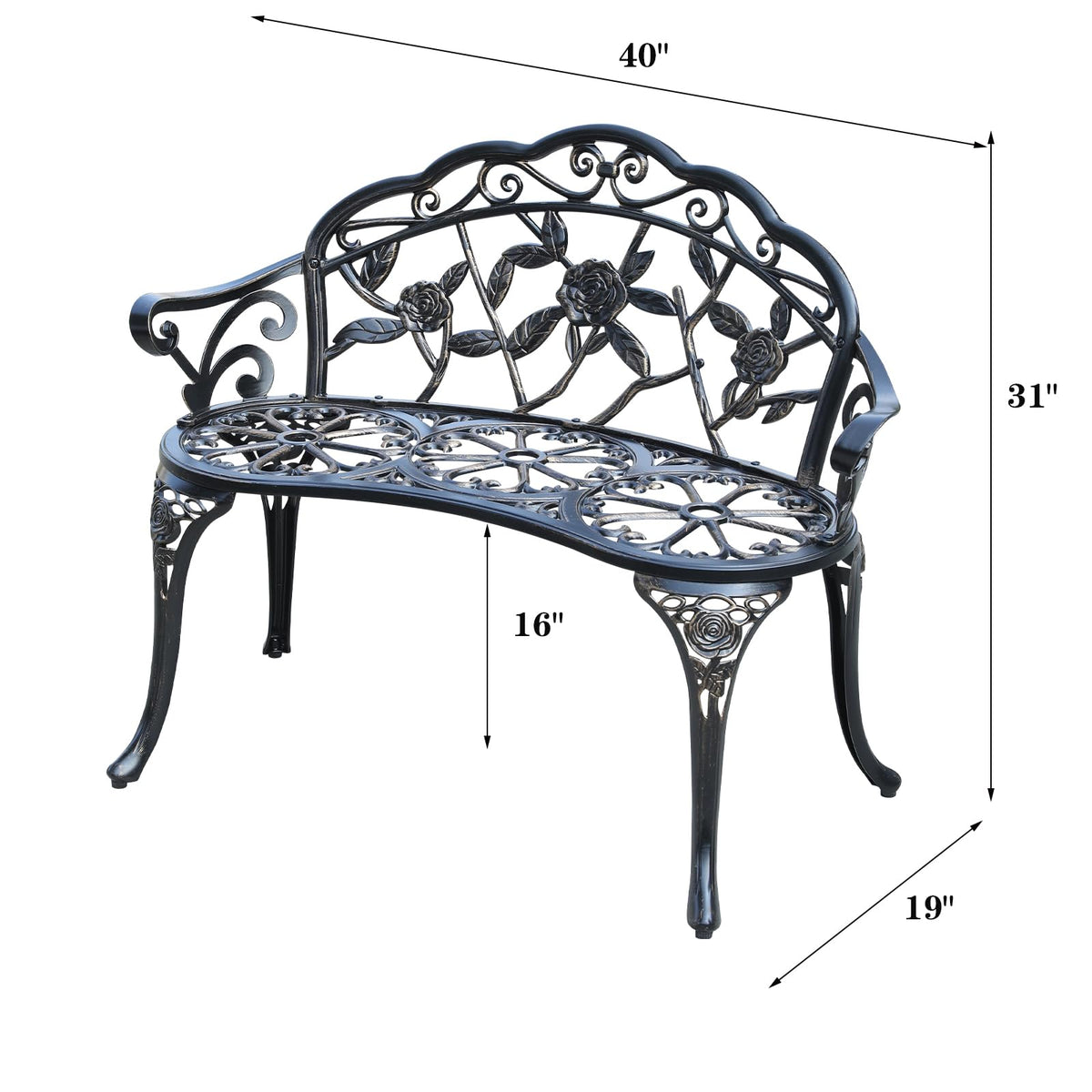Cast Aluminium Outdoor Bench E651