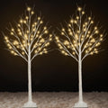 2 Pack 4FT Lighted Birch Trees X80273