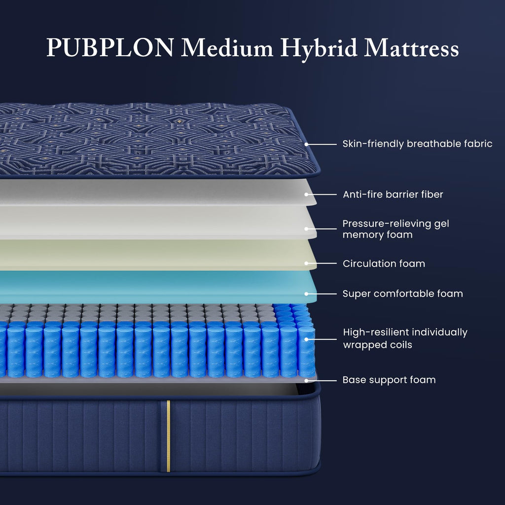 Medium Firm 12 Inch Full Mattress with Gel Memory Foam and Pocket Springs W33930