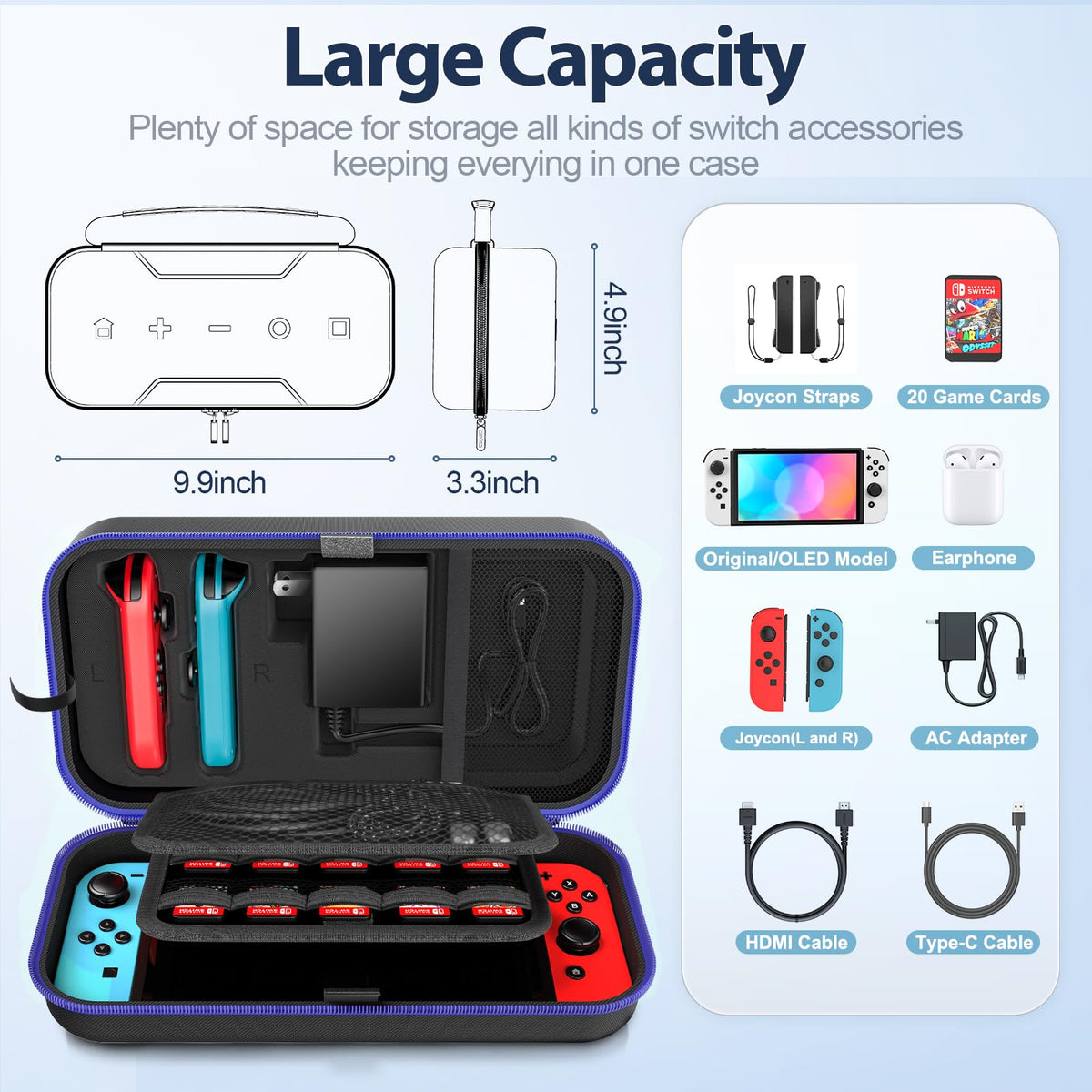 Carrying Case Compatible with Nintendo Switch/OLED Model N146957