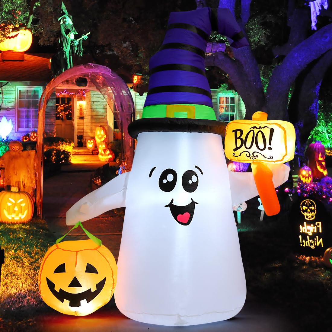 5 FT Halloween Inflatables Ghost with Built-in LEDs V4486