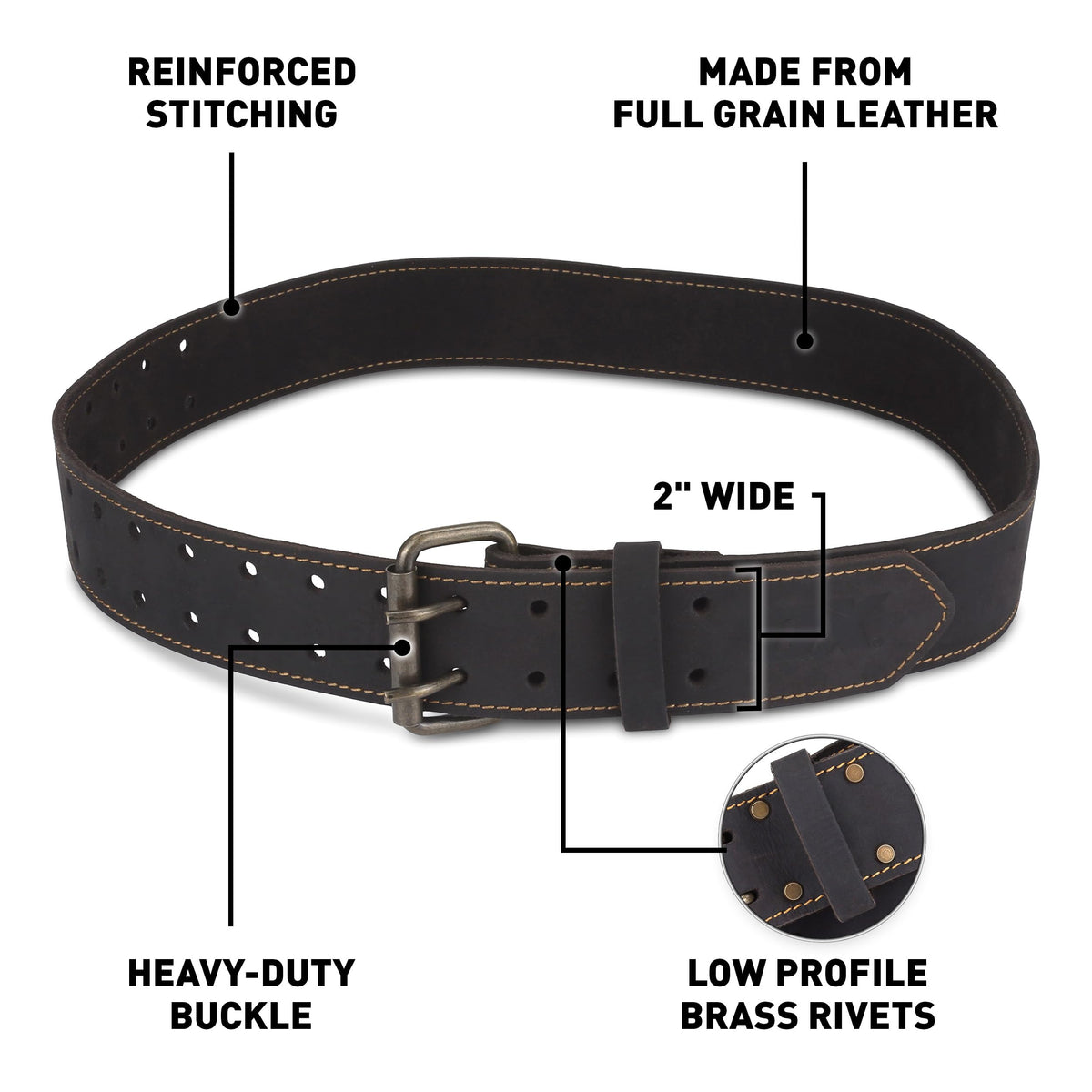 2 Inch Leather Tool Belt W203008