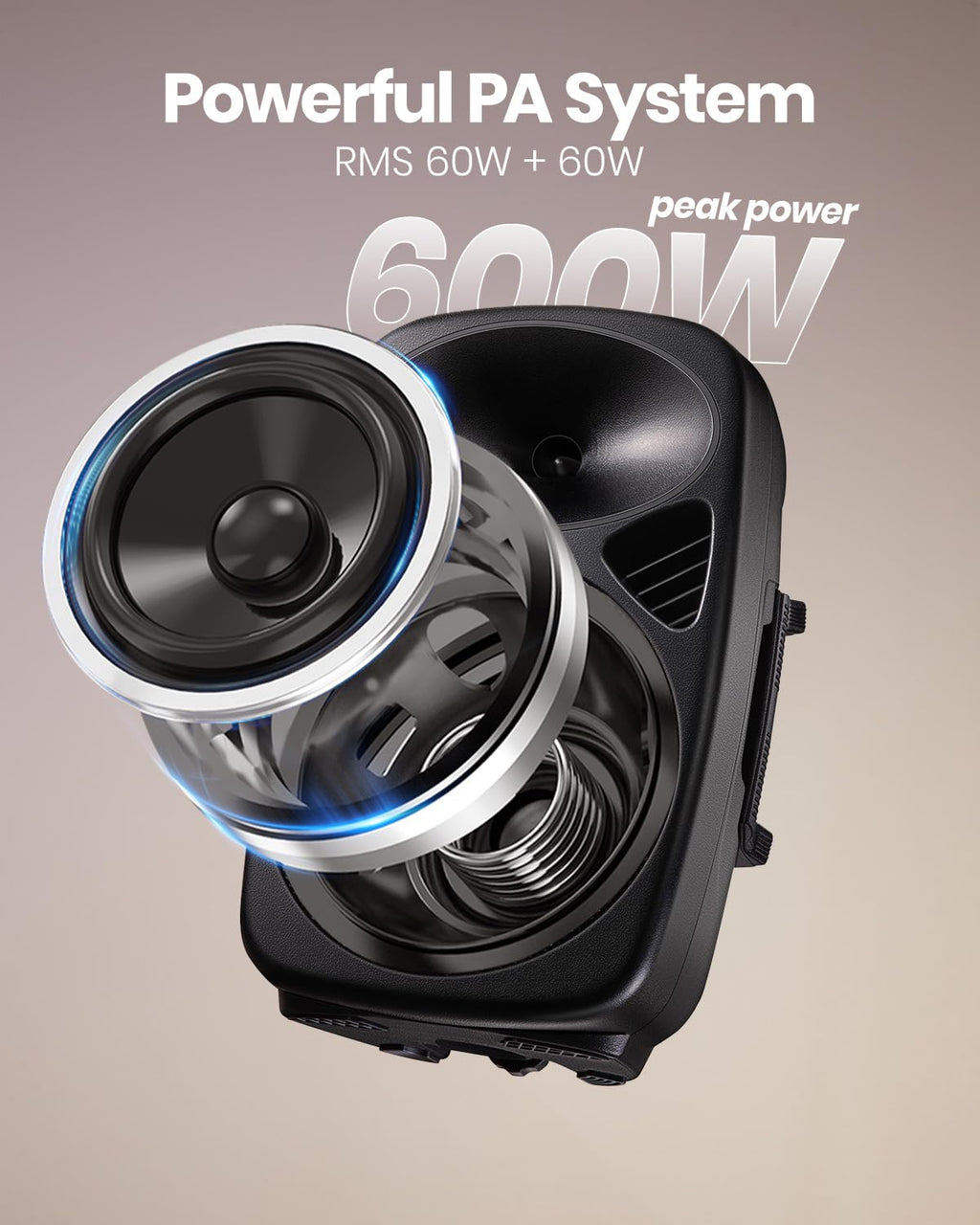 8 Inch Rechargeable PA Speakers with Tripod Stands P596022