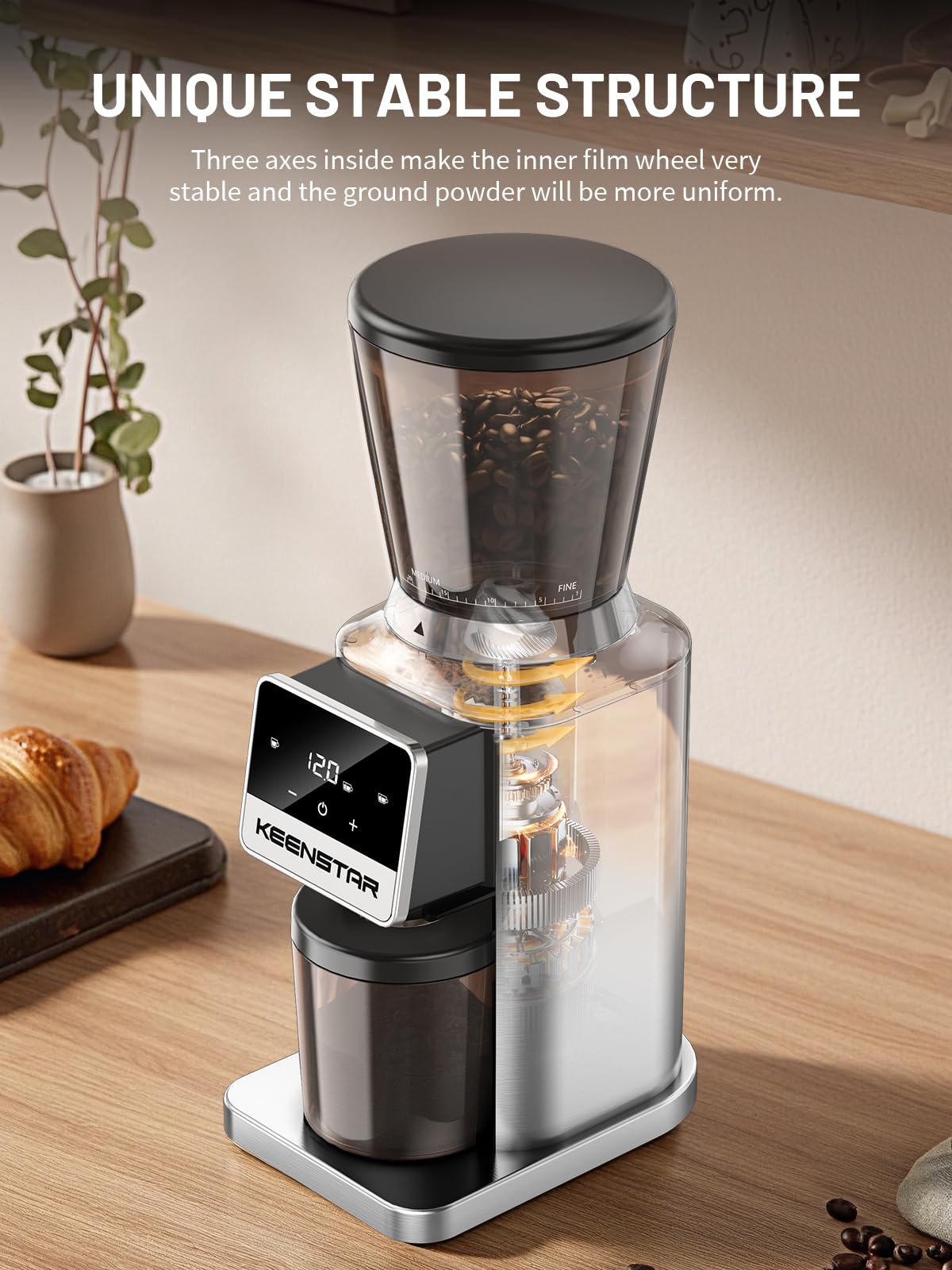 Conical Burr Coffee Grinder with Touch Screen 34 Grind P458