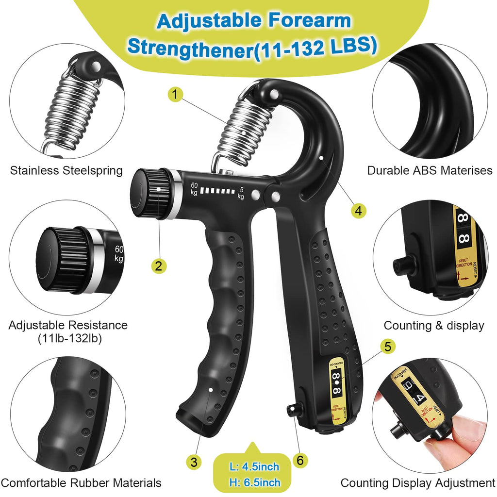5 Pack Silicone Hand Grip Strengthener Kit H437