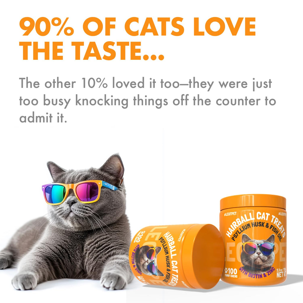 Cat Hairball Supplement with Apple Pomace and Psyllium Husk 100 Chews Q688