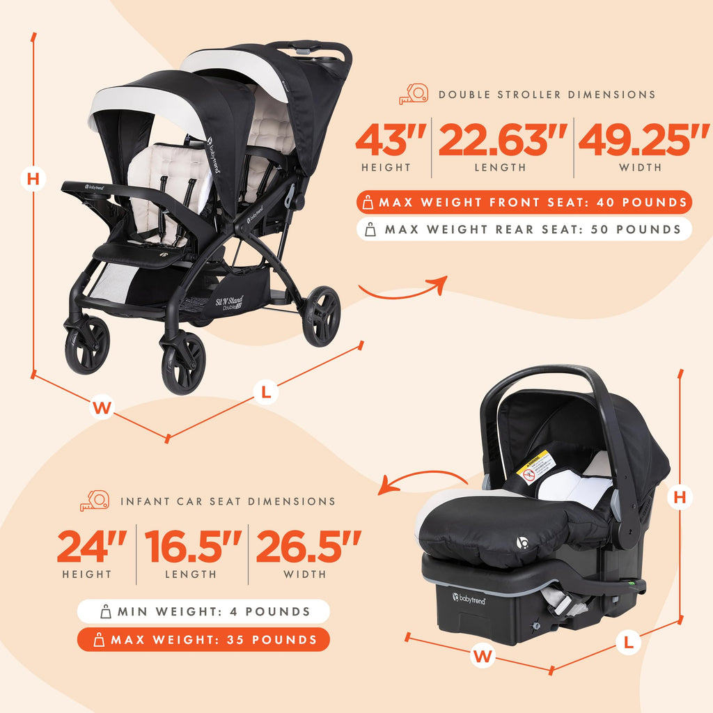 Double Stroller & 2 Car Seats H51227