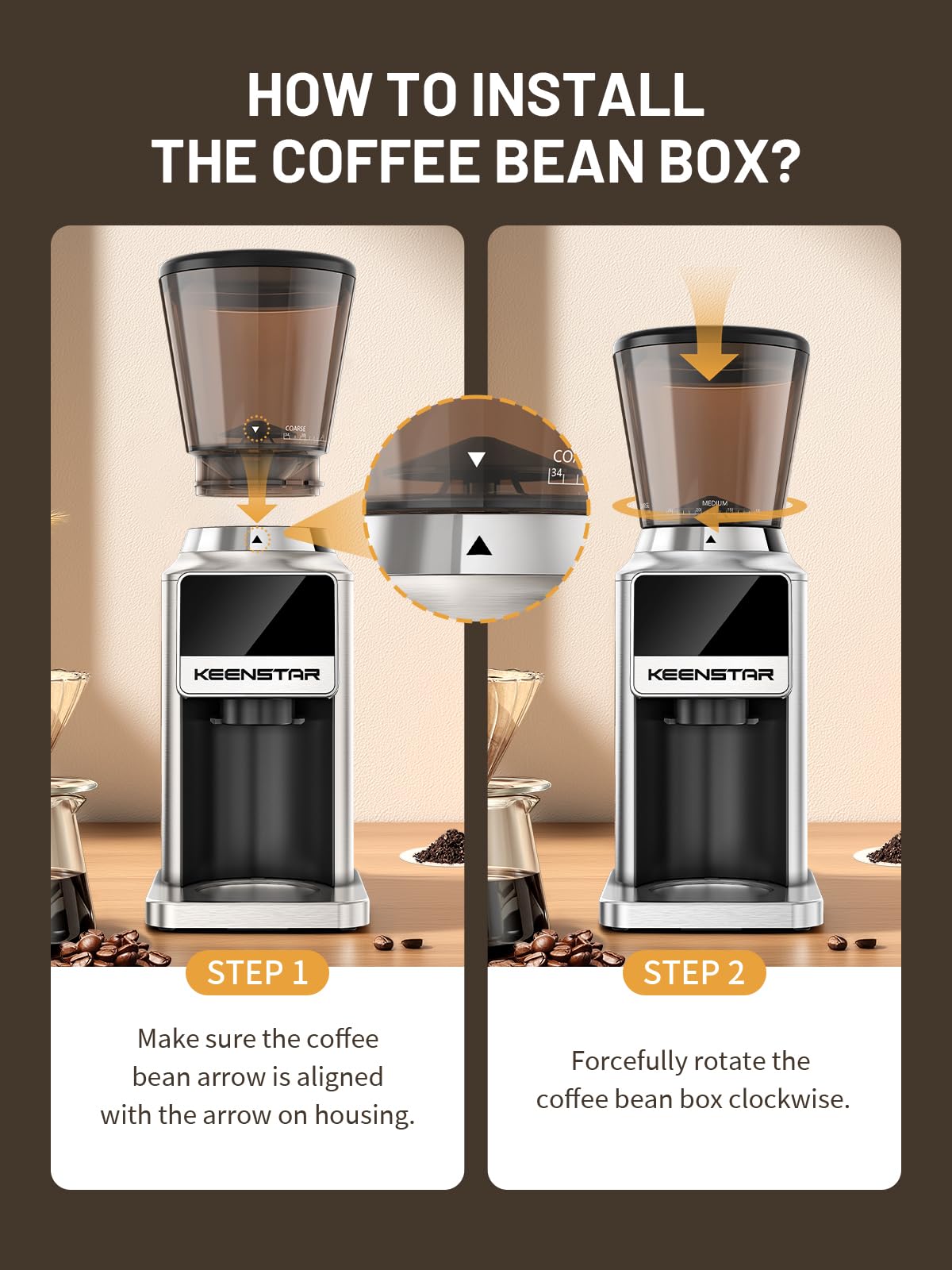 Conical Burr Coffee Grinder with Touch Screen 34 Grind P458