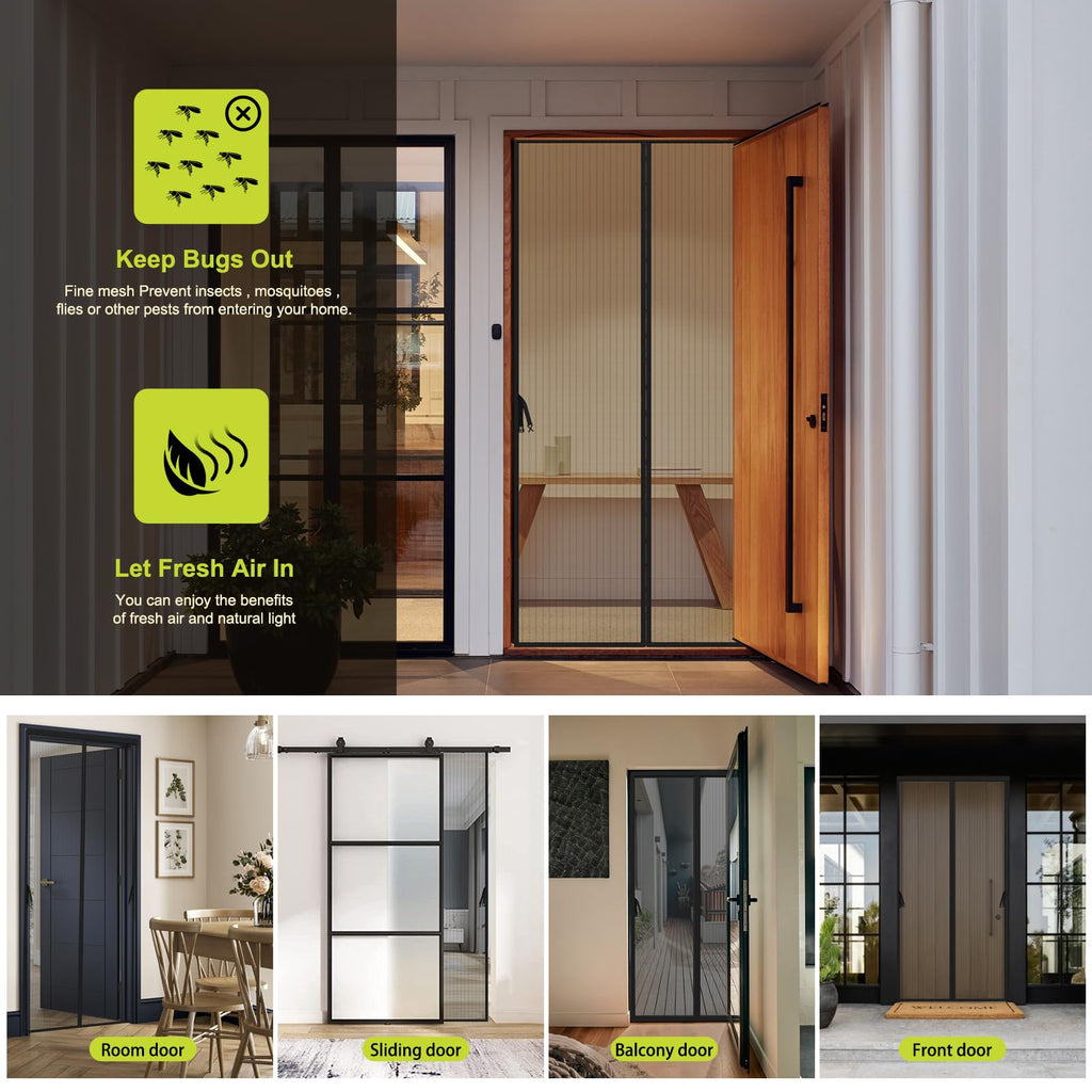 Magnetic Screen Door 36 x 82 in Mesh Curtain G166