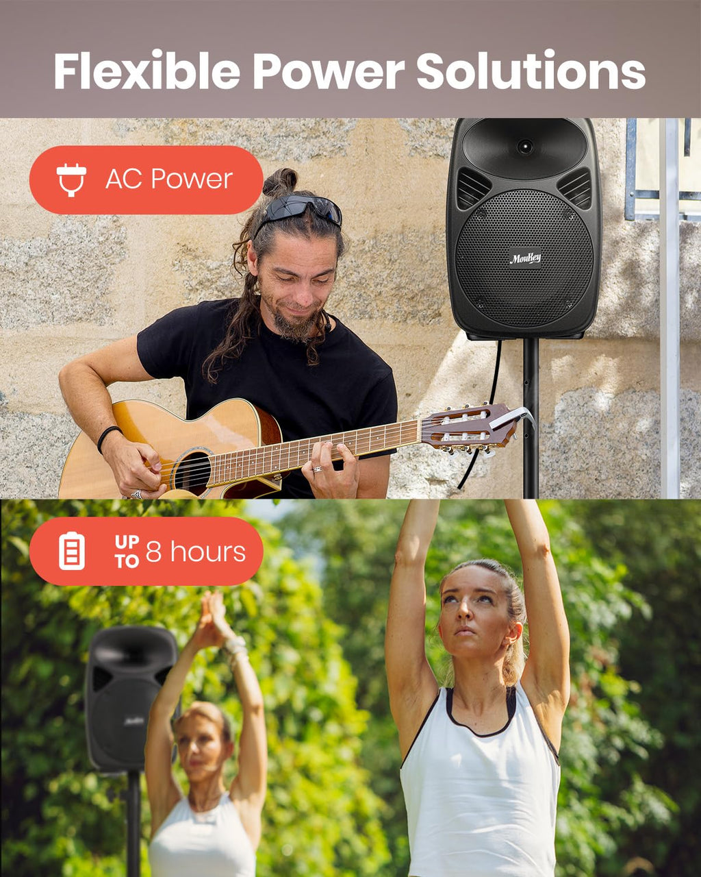 8 Inch Rechargeable PA Speakers with Tripod Stands P596022