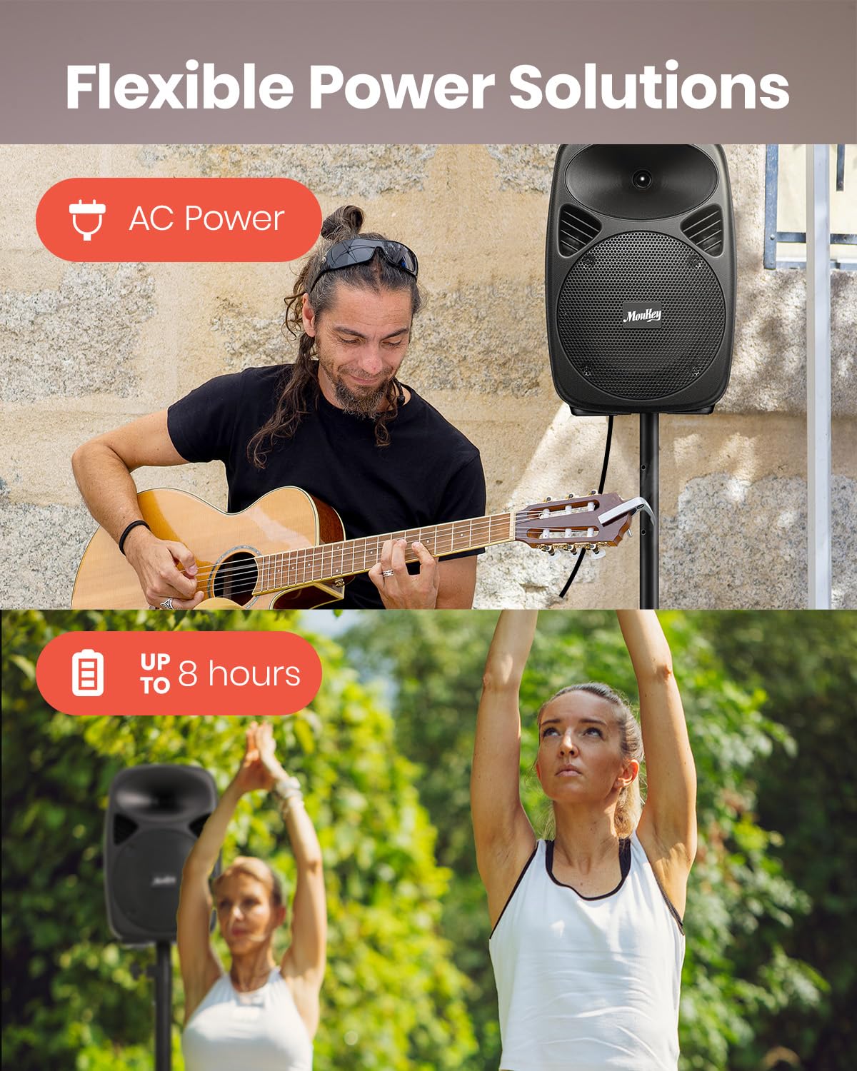 8 Inch Rechargeable PA Speakers with Tripod Stands P596022