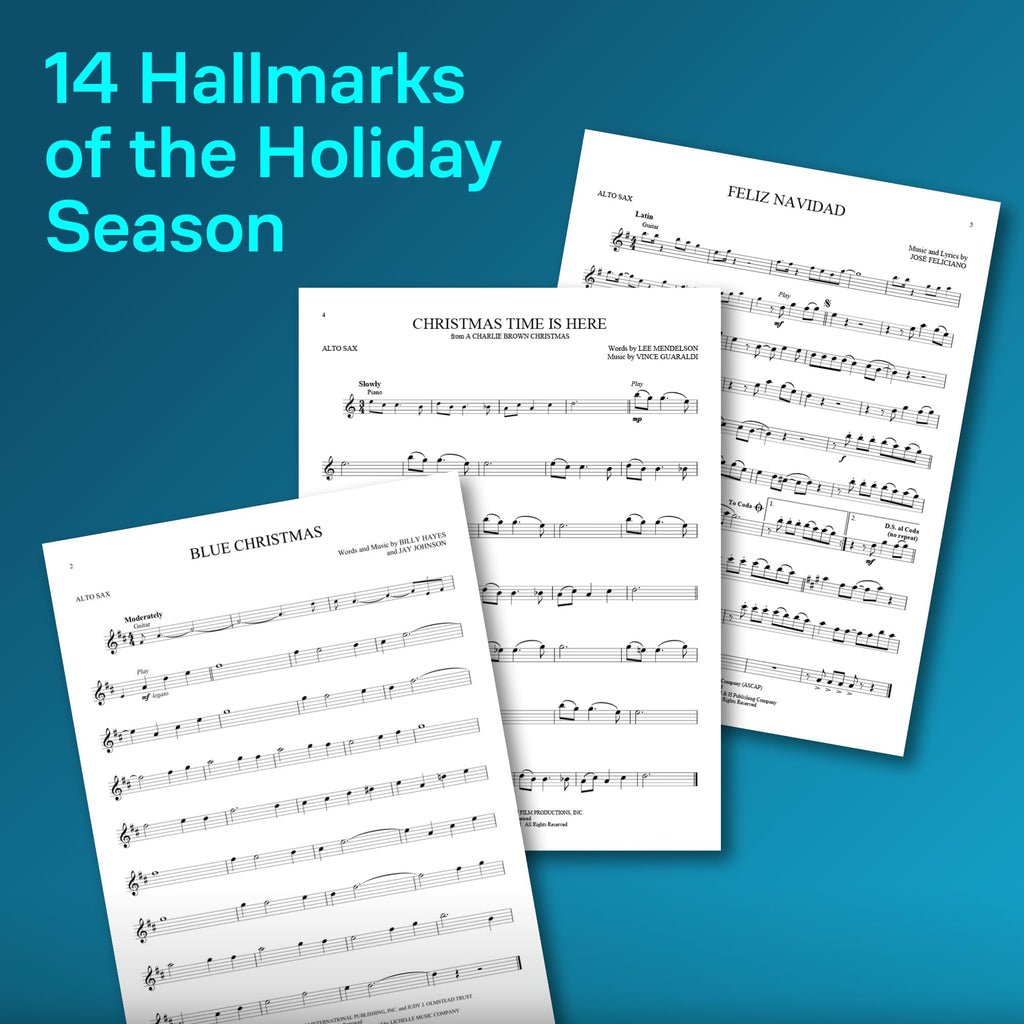 Alto Sax Holiday Sheet Music Book with Online Audio Tracks O3351