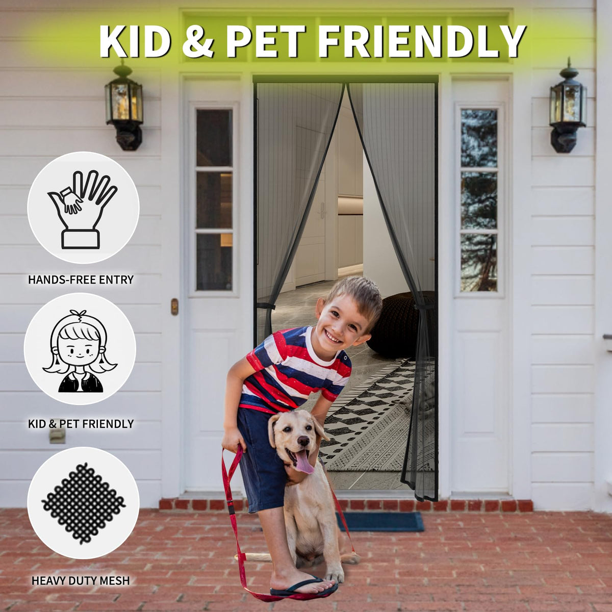 Magnetic Screen Door 36 x 82 in Mesh Curtain G166
