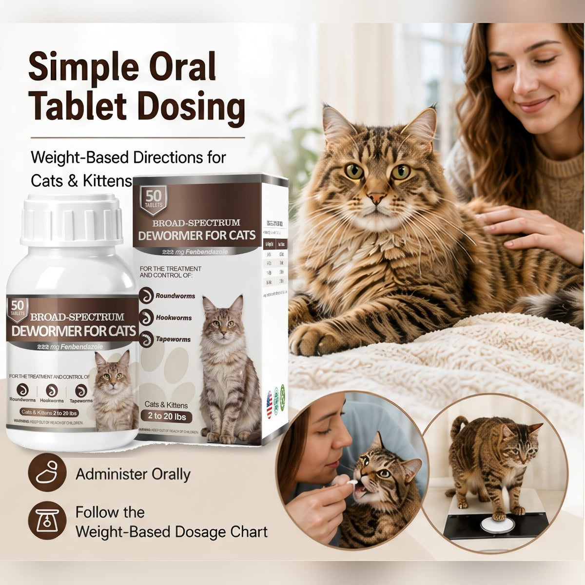 Cat Dewormer 50 Tabs M940