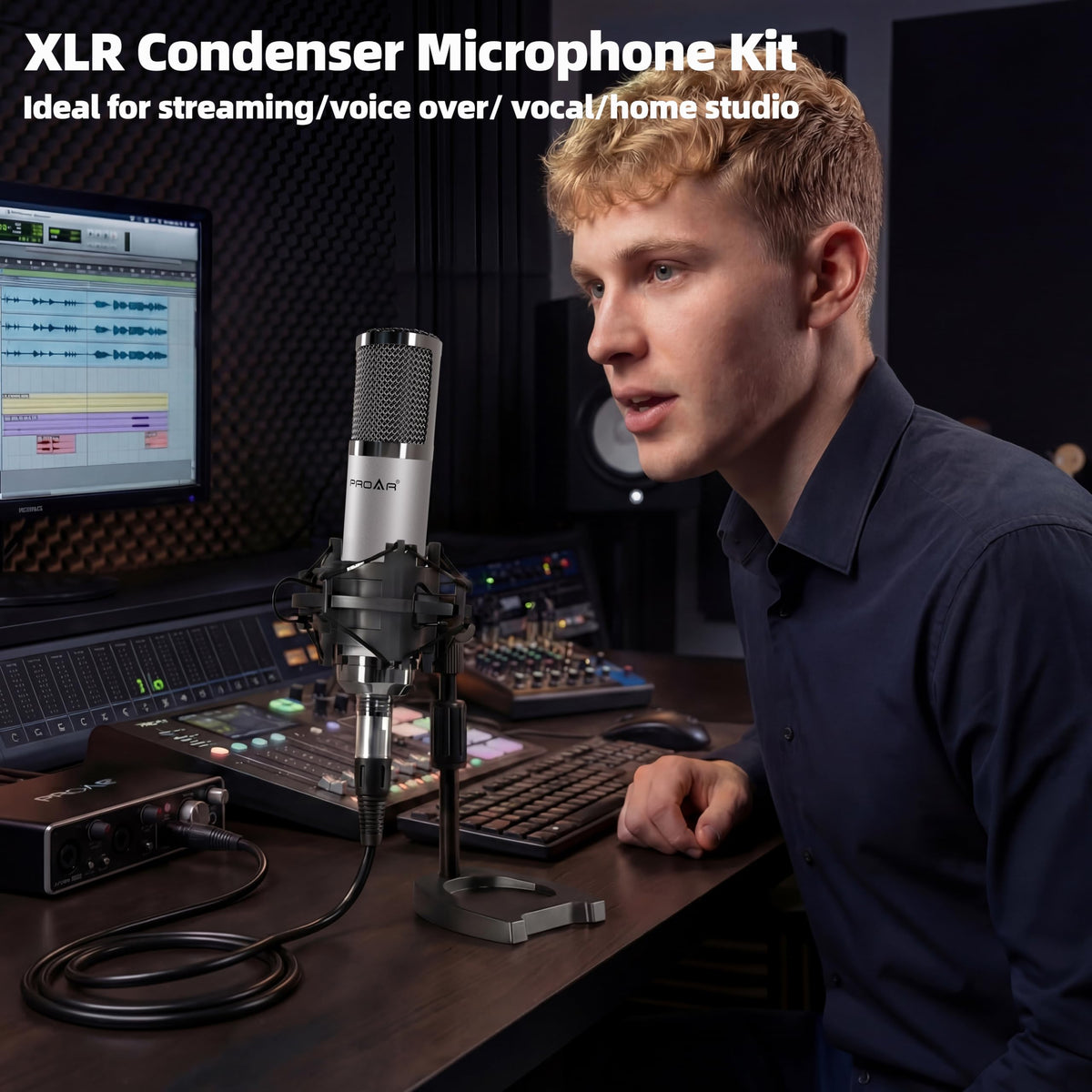 XLR Condenser Microphone with Desktop Stand L1408