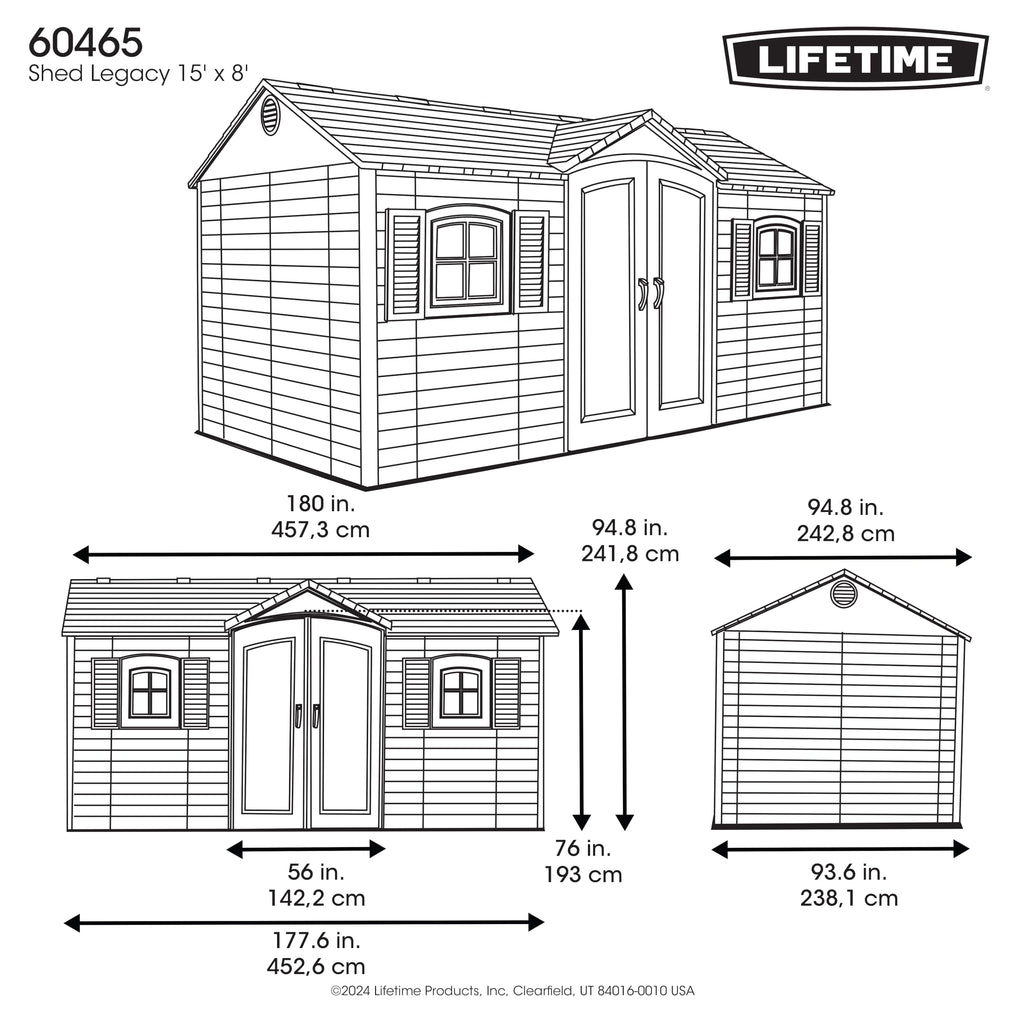 15x8 Ft Desert Sand Resin Outdoor Storage Shed V9578