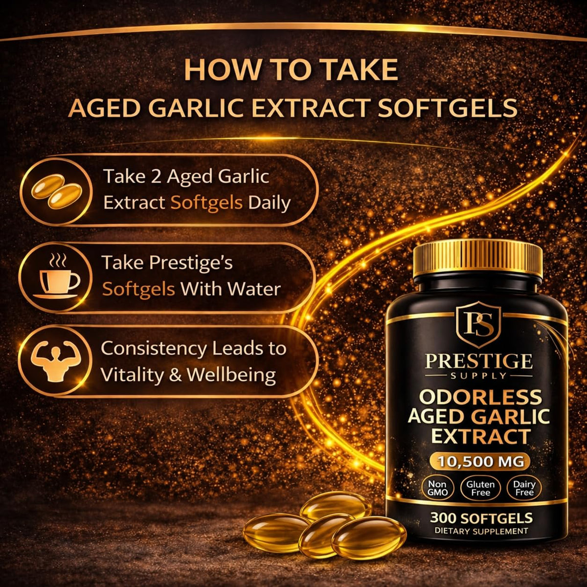 Aged Garlic Extract with Magnesium Chromium B1 & B9 300 Capsules A79099