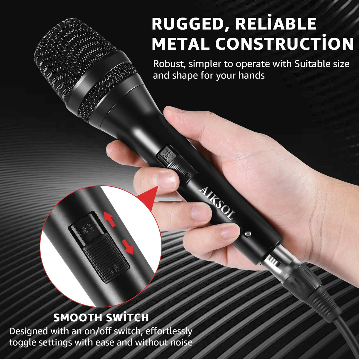 Wired Dynamic Handheld Karaoke Microphone with On and Off Switch Z1051