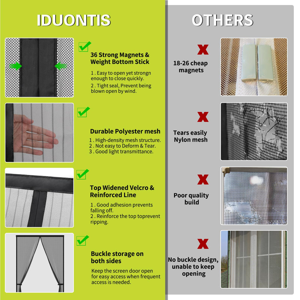 Magnetic Screen Door 36 x 82 in Mesh Curtain G166