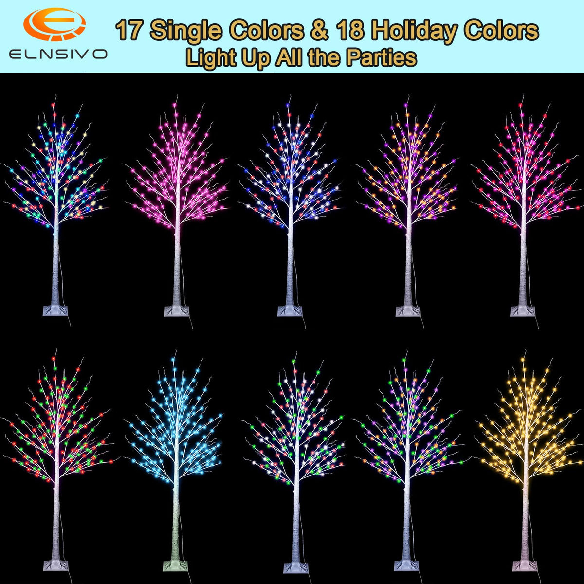 7Ft Birch Tree with LED Lights U7533