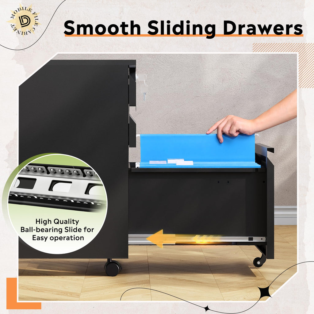 3 Drawer Mobile File Cabinet with Lock J7338