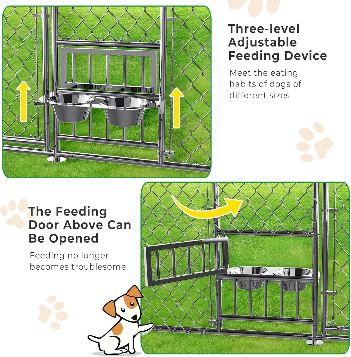 10×20FT Heavy Duty Chain Link Dog Kennel with Roof P3364