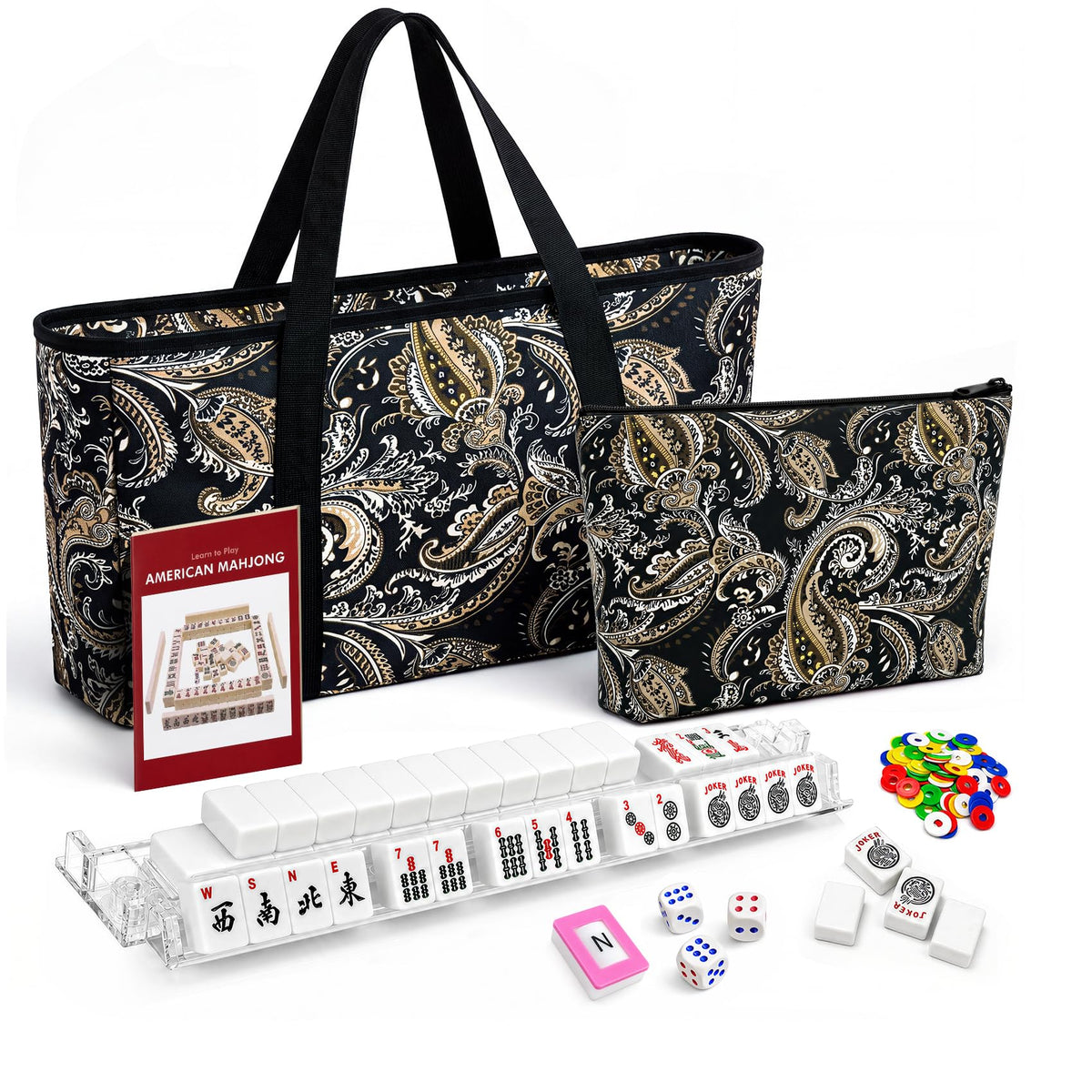 166 Tiles Mahjong Set with 4 Racks J416969