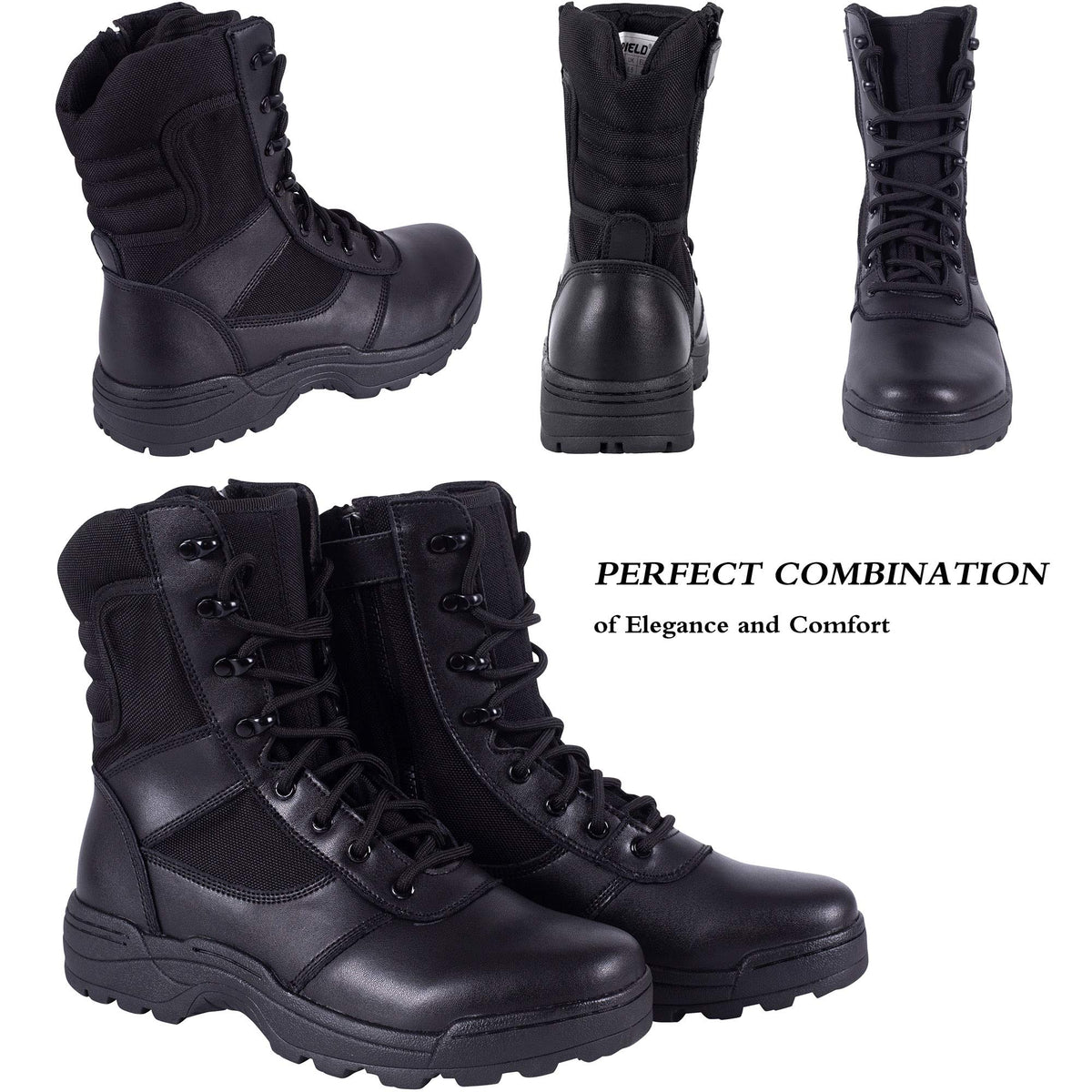 Men's Side Zipper Tactical Work Boots T6138