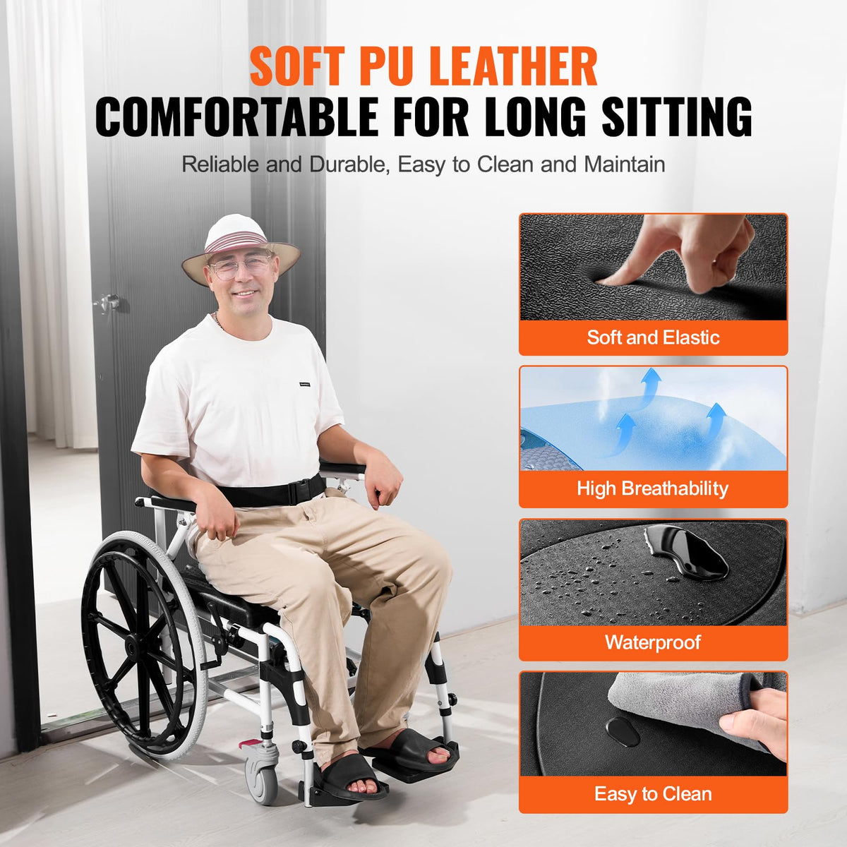 17.5in Adjustable Aluminum Shower Wheelchair with Brake V586069
