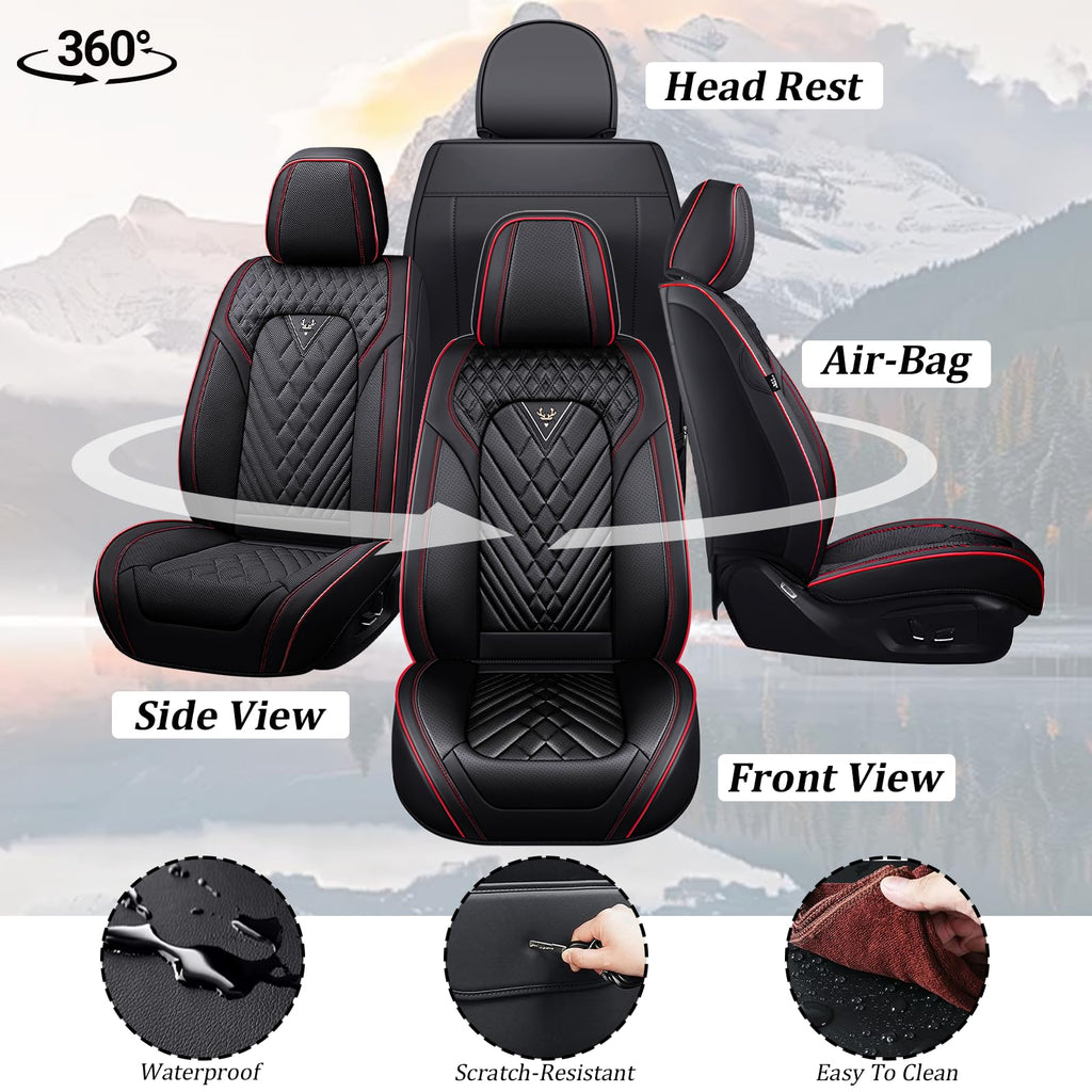 Waterproof Nappa Leather Full Set Car Seat Covers R9349