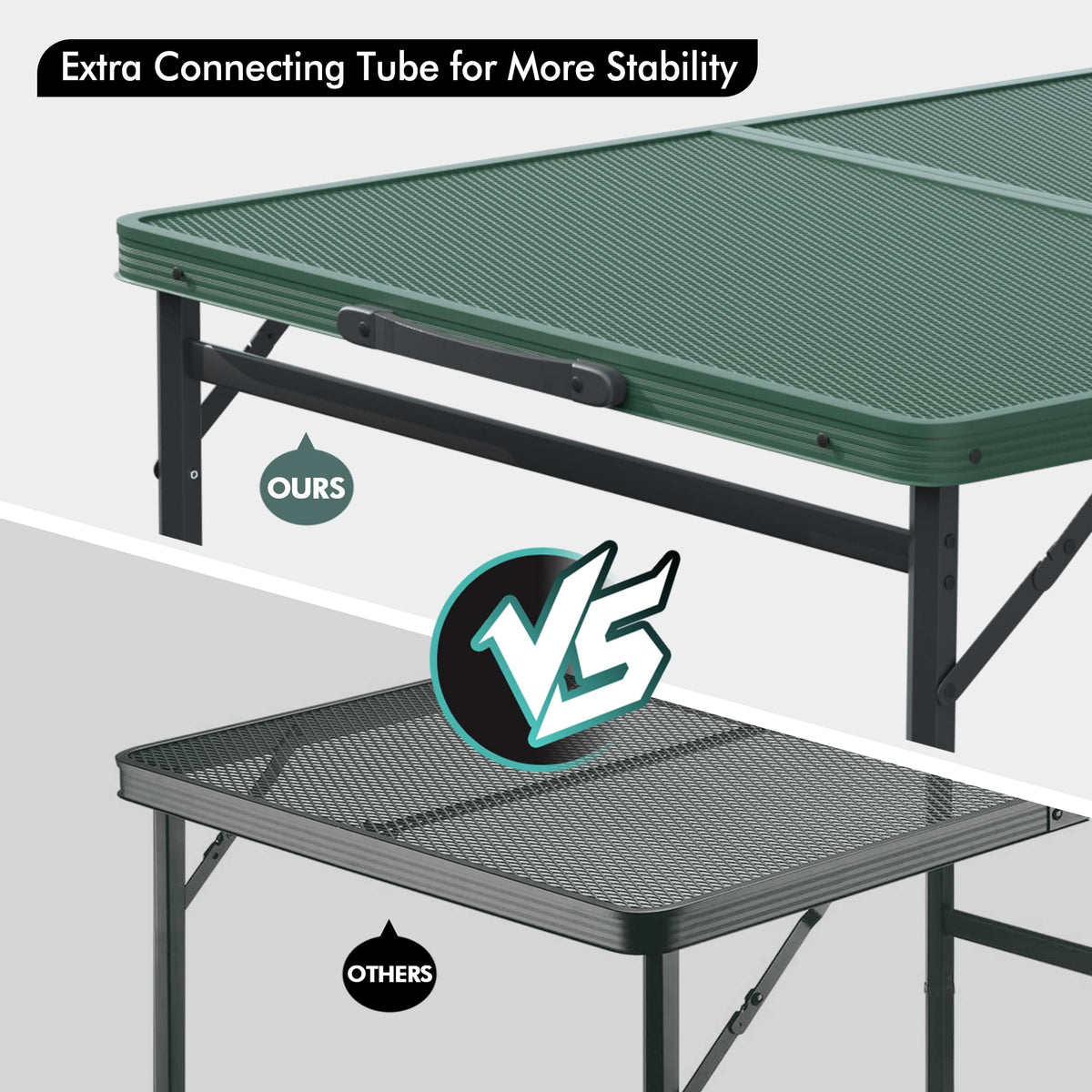 3ft Folding Aluminum Camping Table with Adjustable Legs S29891
