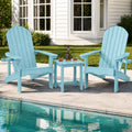 Light Blue HDPE Adirondack Chair Set of 2 with Side Table X436