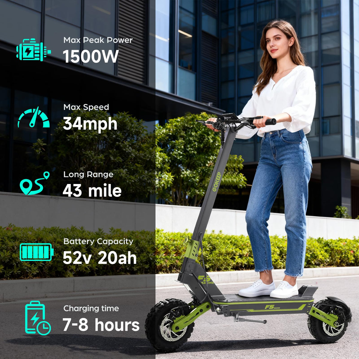 1500W 52V 20ah Electric Scooter J491993