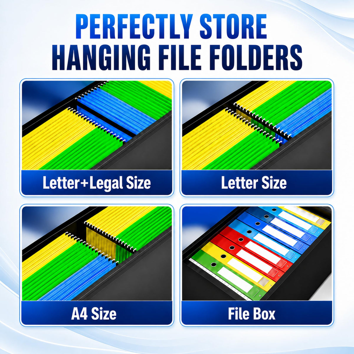 Black 3 Drawer Metal File Cabinet with Lock L5334