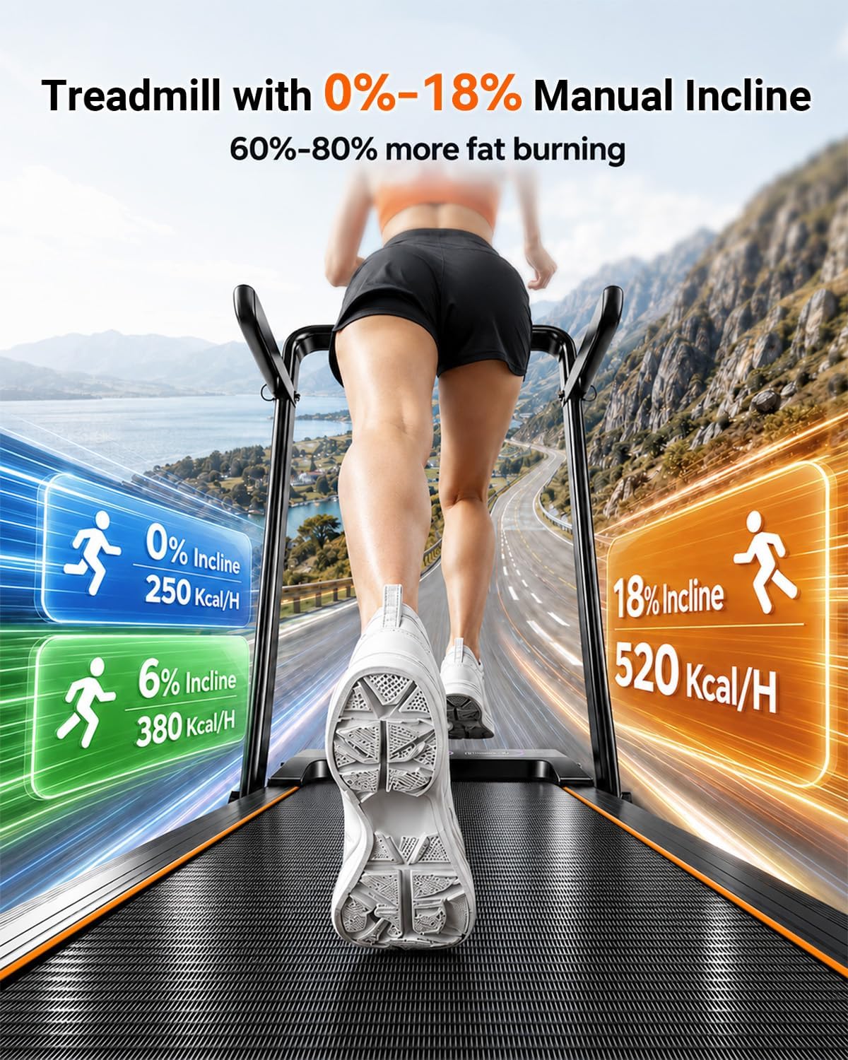 Walking Pad Treadmill with Incline S2576