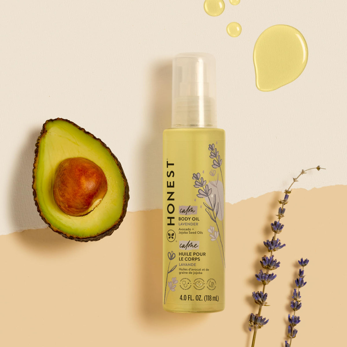 Hypoallergenic Lavender Infused Body Oil 4.0 fl oz J414