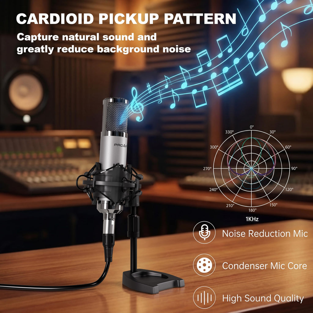 XLR Condenser Microphone with Desktop Stand L1408