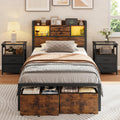 Twin Size Bed Frame with Storage L660