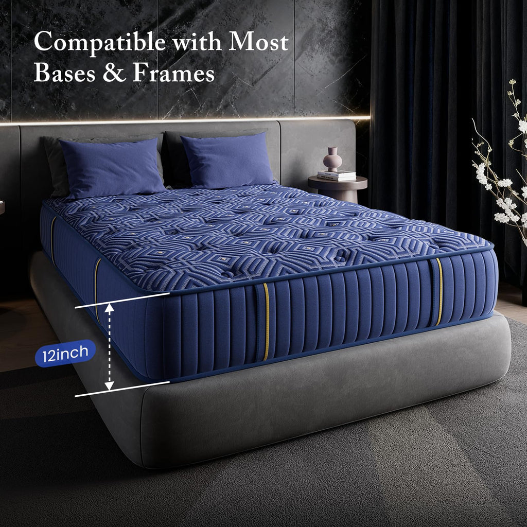 Medium Firm 12 Inch Full Mattress with Gel Memory Foam and Pocket Springs W33930