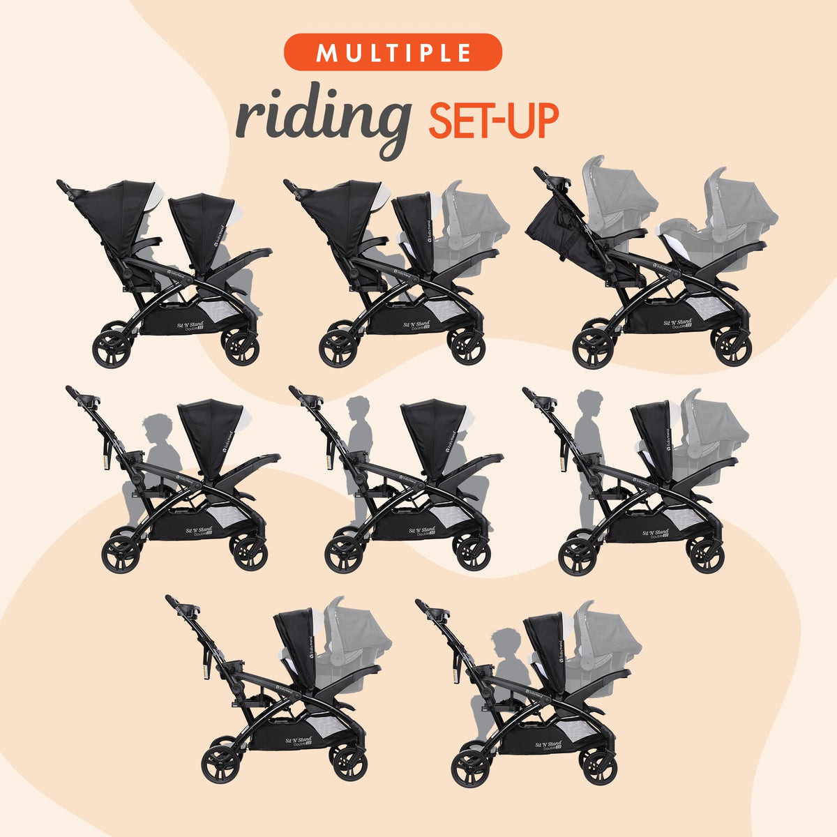 Double Stroller & 2 Car Seats H51227