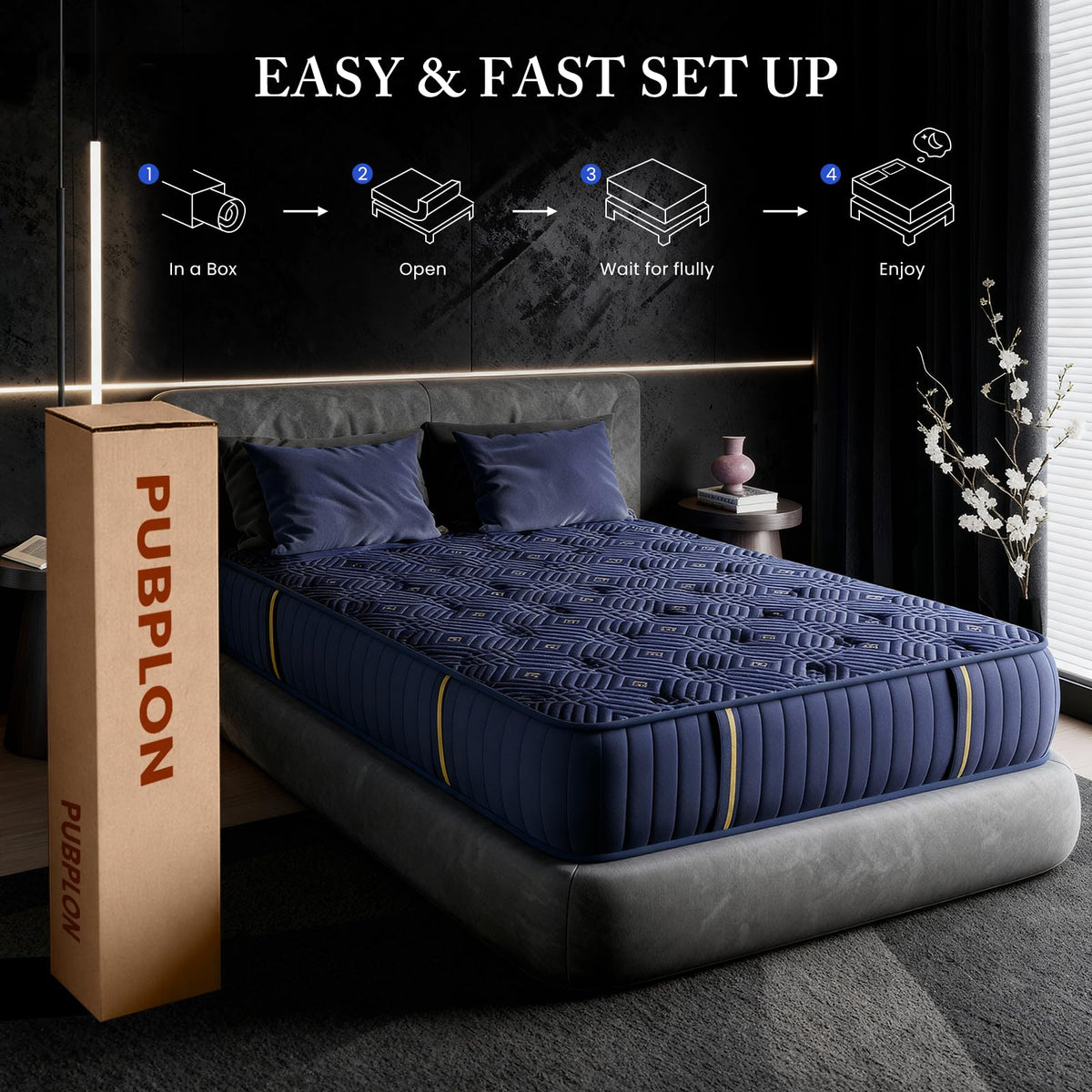Medium Firm 12 Inch Full Mattress with Gel Memory Foam and Pocket Springs W33930