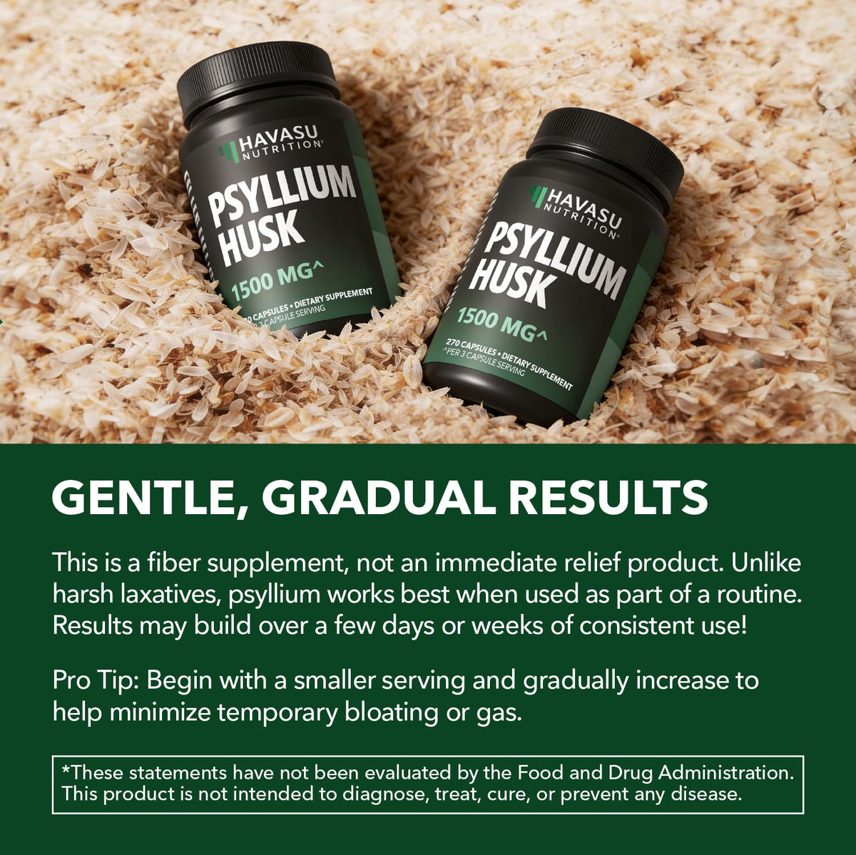 Vegan Psyllium Husk Fiber Capsules 270 Pills B438436