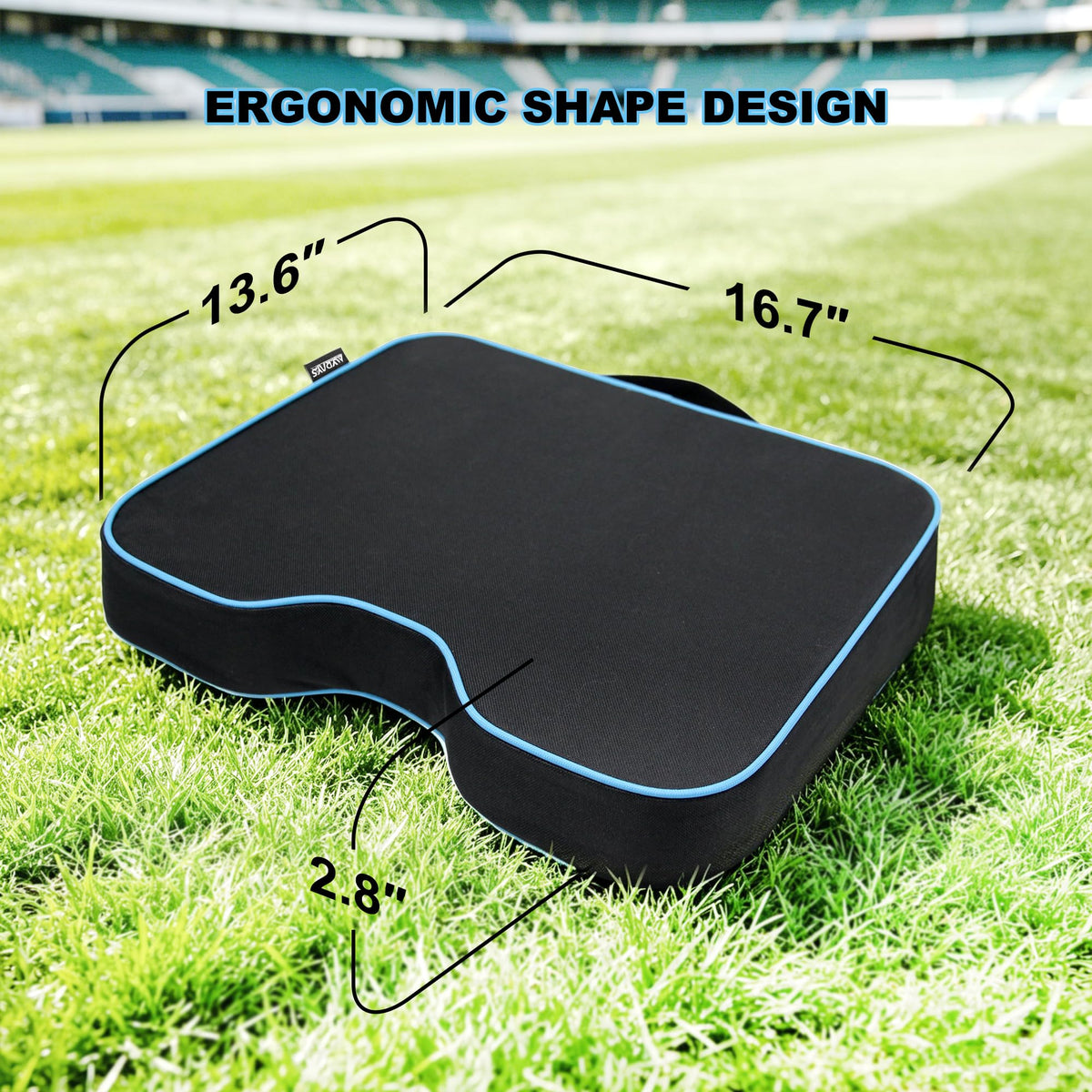 2 Pack Black Stadium Seat Cushion H2359