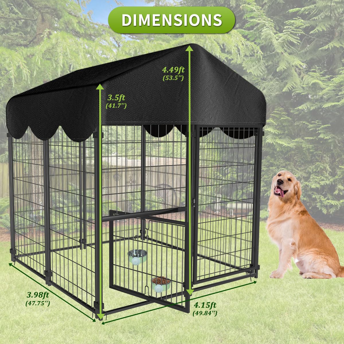 Heavy Duty Dog Kennel with Roof V487