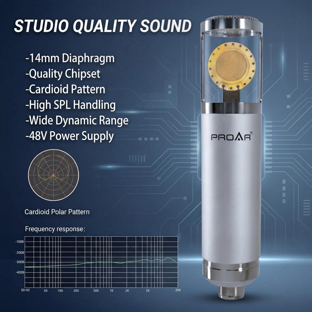 XLR Condenser Microphone with Desktop Stand L1408