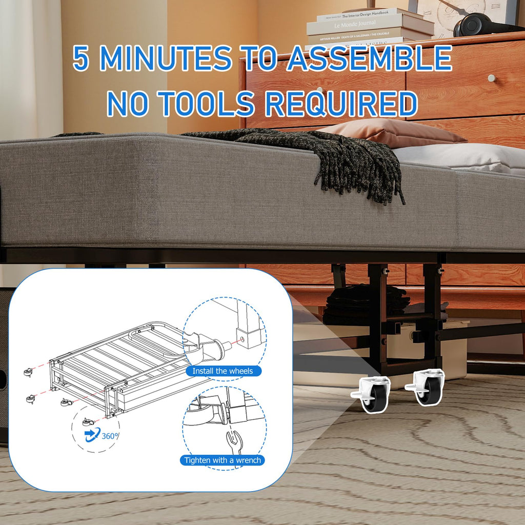 Folding Bed with Mattress W1954