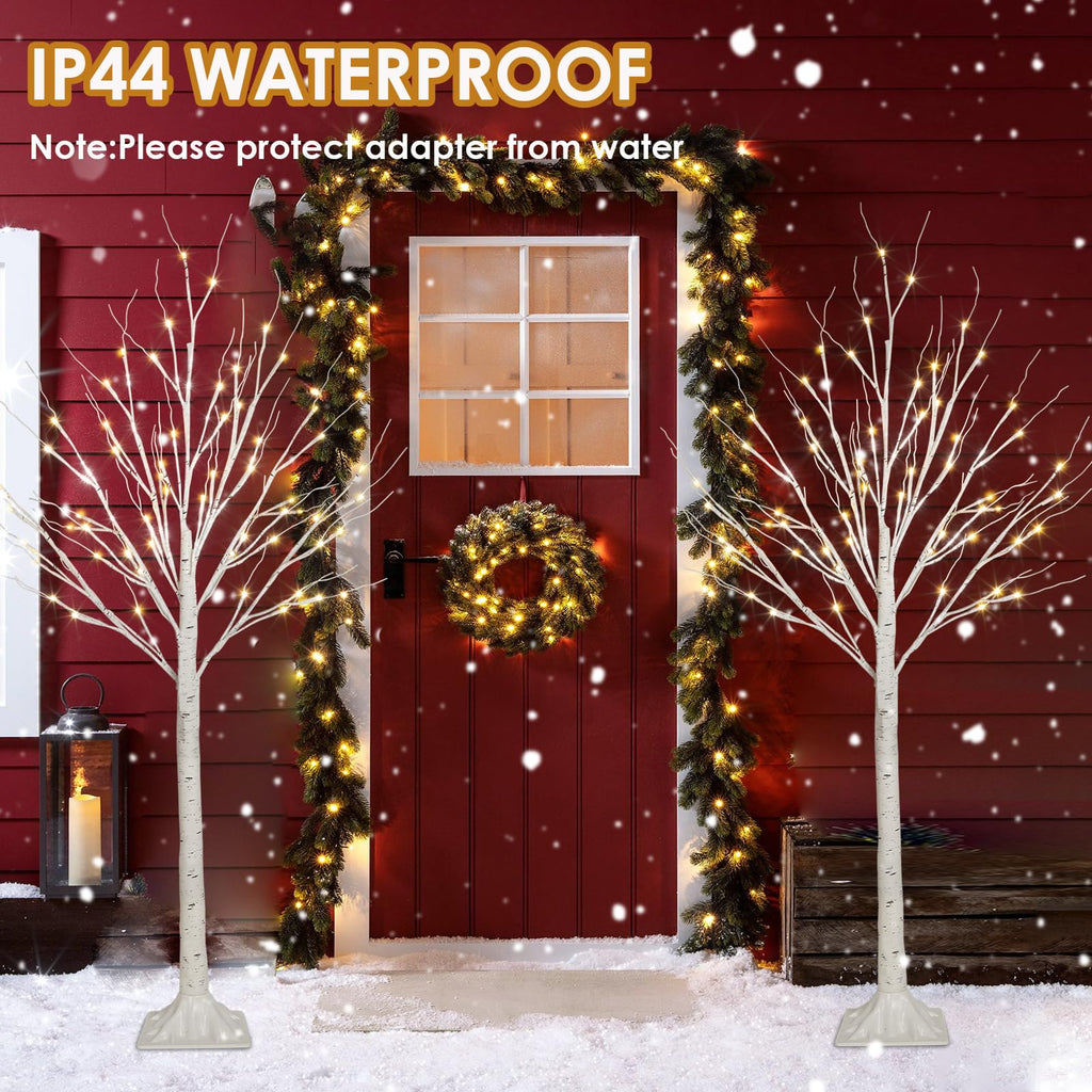 2 Pack 4FT Lighted Birch Trees X80273